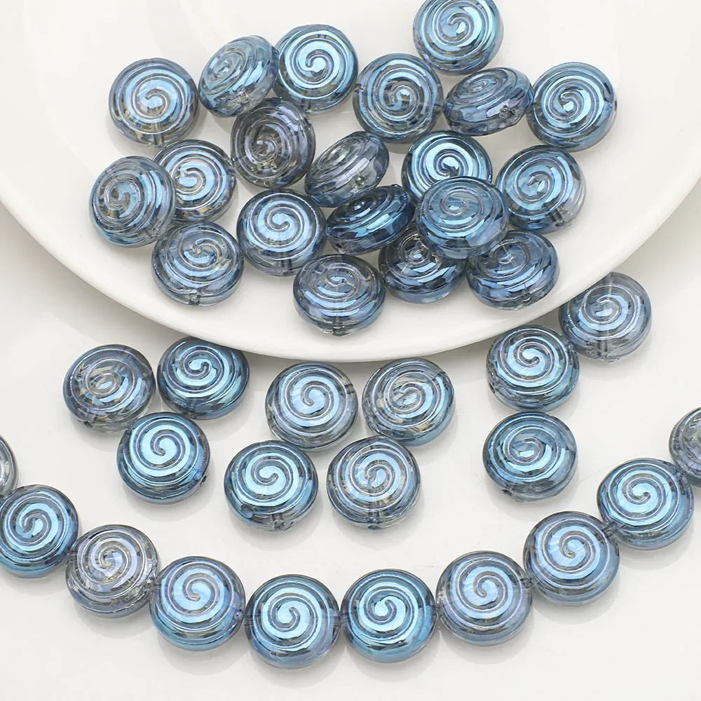 30Pcs 12mm Crystal Glass Round Loose Beads Screw thread Shape for Jewelry DIY Making Bracelet Earring Necklace Garment Decor