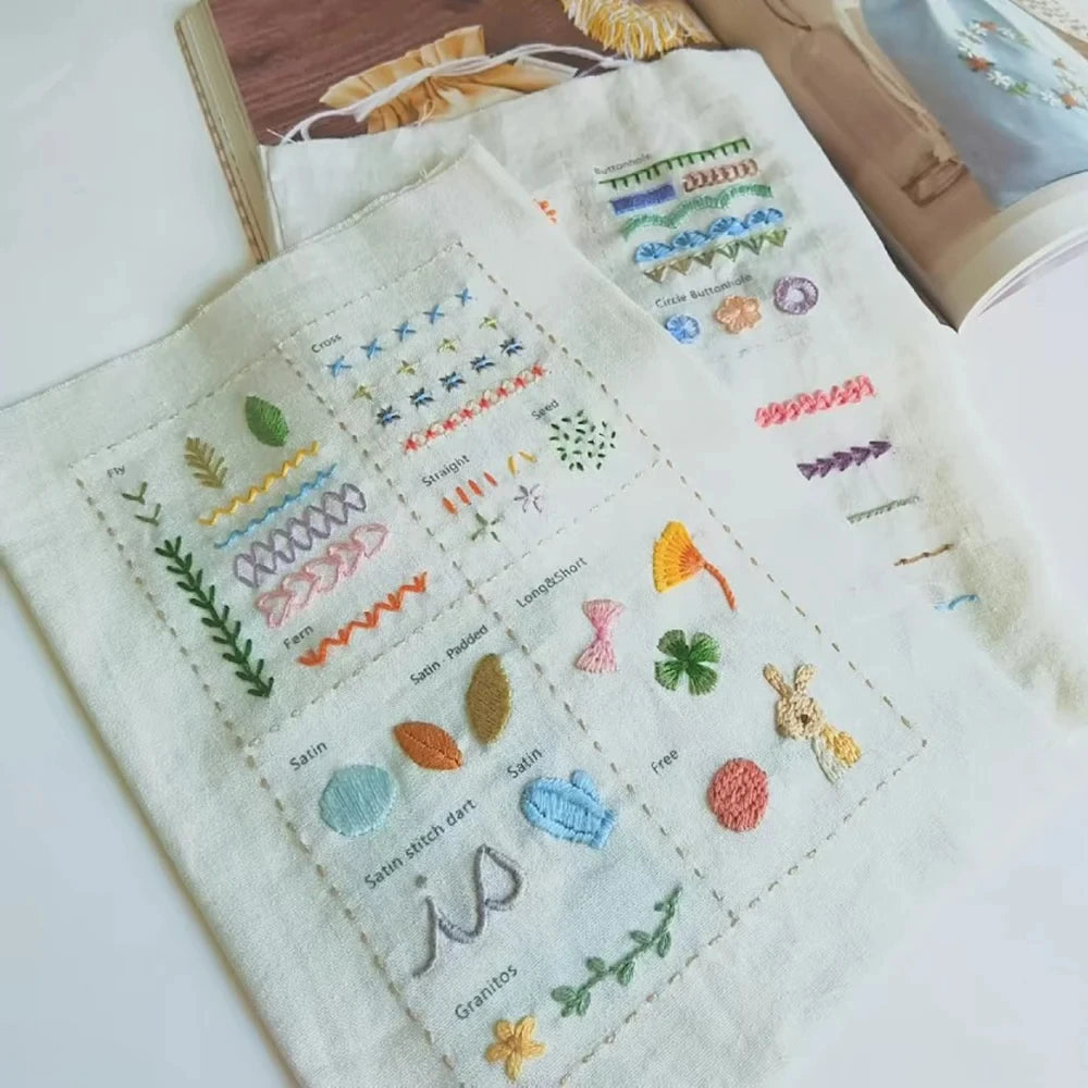 1 Set DIY Stitch Book, Portable Embroidery Companion for Beginners & Experts, Step-by-Step Sewing Projects Handbook