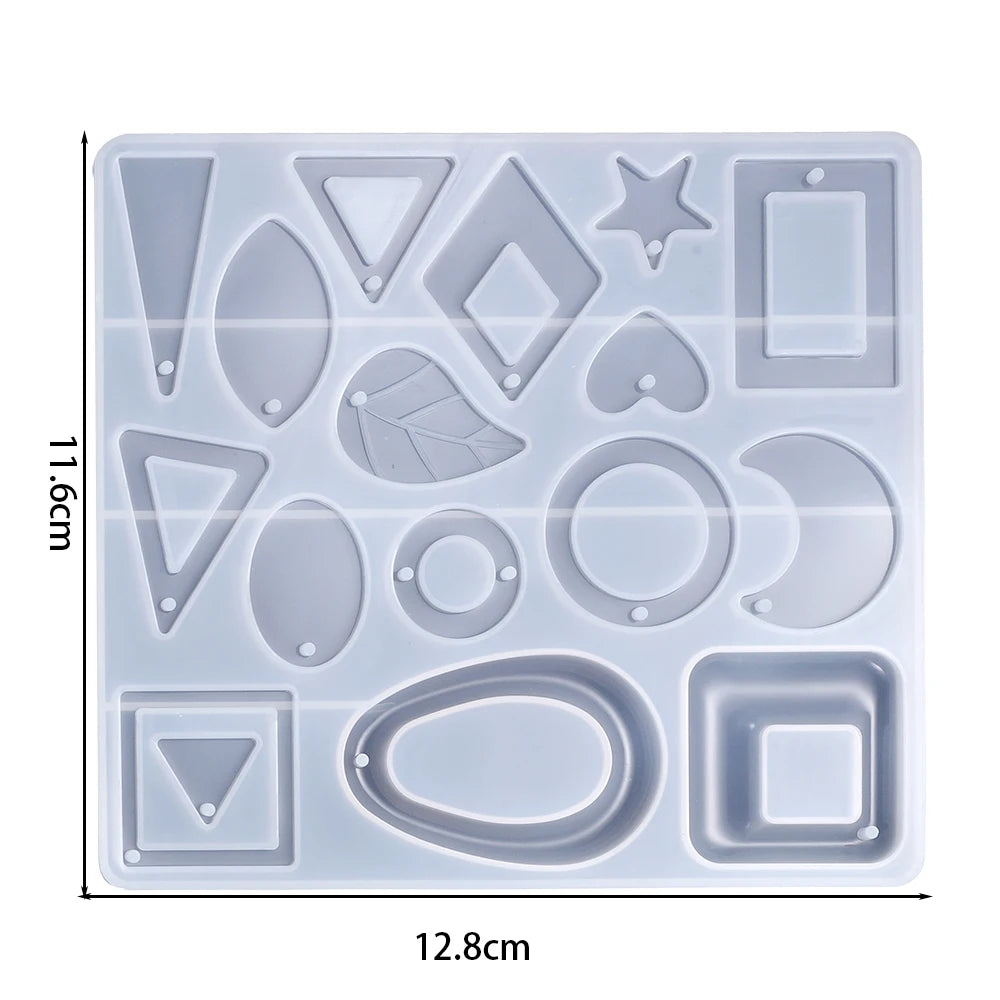 Earring Pendant Silicone Mold Epoxy Resin Jewelry Making Molds Heart Leaves Moon DIY Charms Pendant Mould Creative Jewelry Craft
