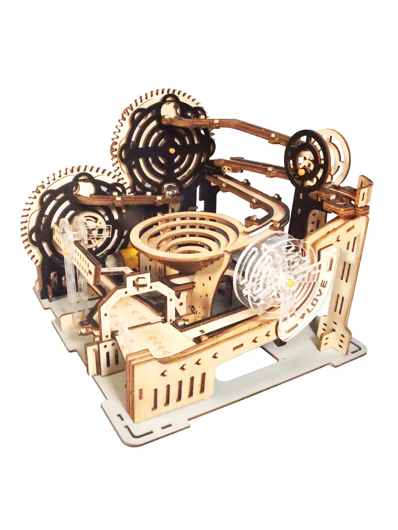 Electric 3D Wooden Puzzles Marble Run Model Kits  Brain Teaser Puzzle DIY handmade Christmas gift