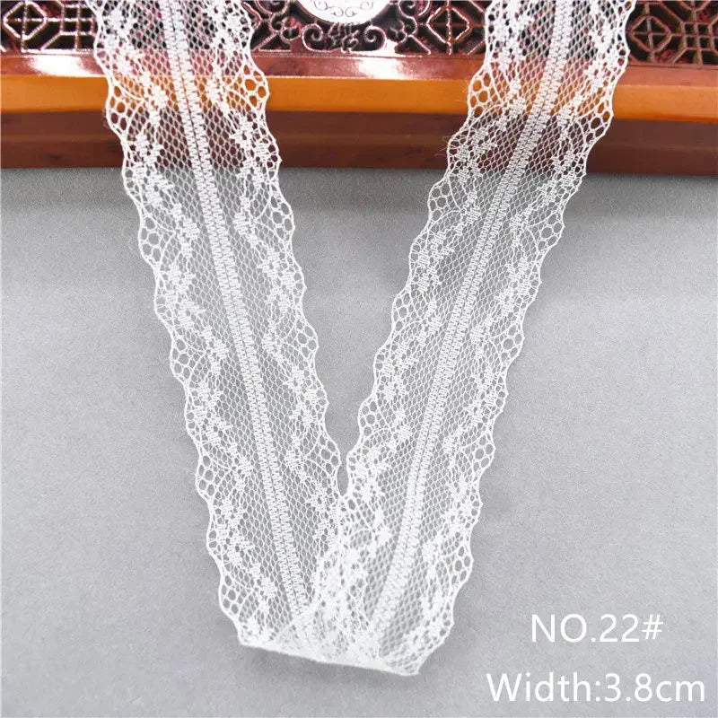 Best Selling 10yards 38kinds Color  White Lace Ribbon Woven Band French African Lace Wedding Fabric DIY Clothing/gift Wrapping