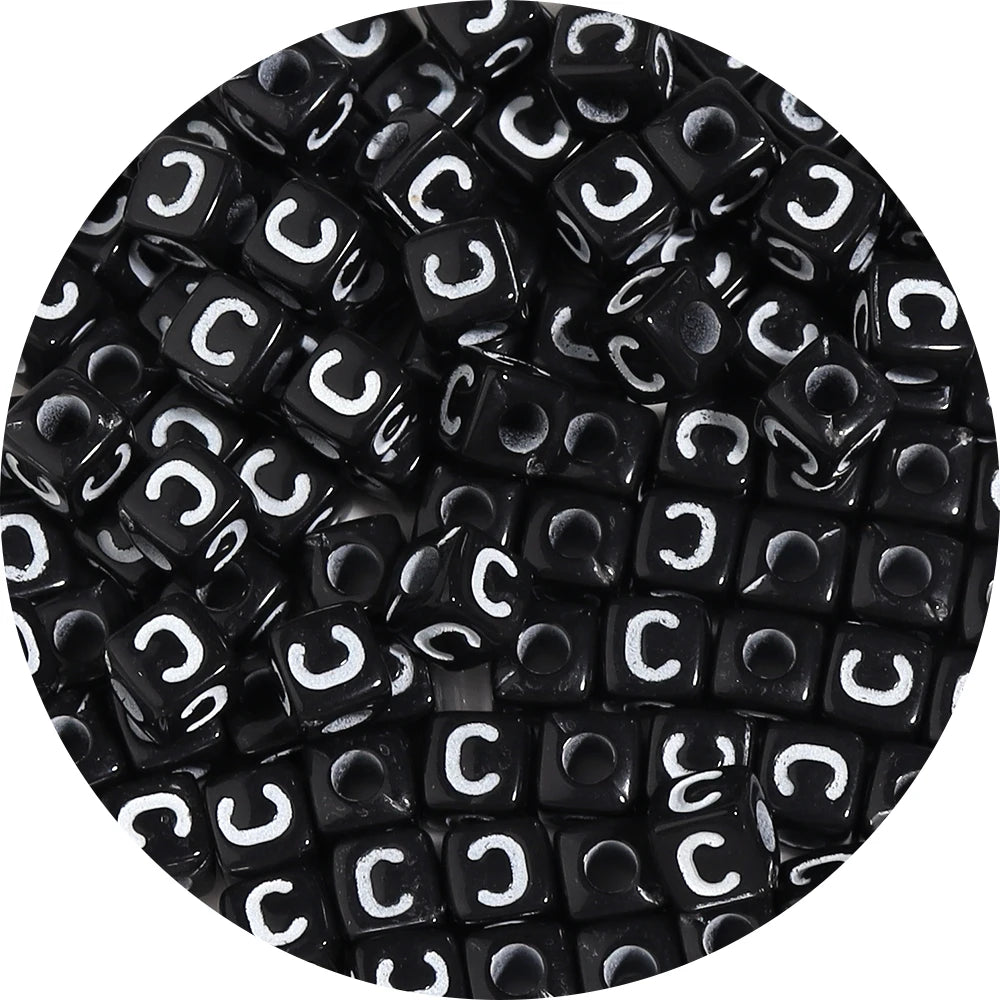 4.5/10mm Charm Square Black Letter Acrylic Beads Cube Loose Spacer Alphabet Beads For Jewelry Making Diy Handmade Supplies