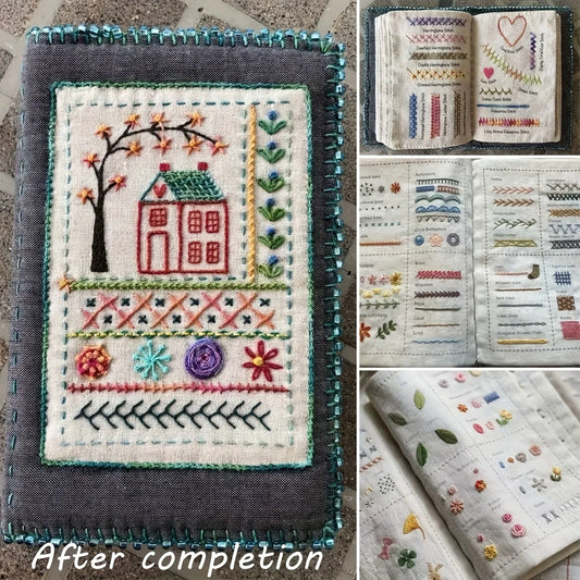 DIY Embroidery Stitch Book - Hand Sewing Guide for Beginners, Cross Stitch Patterns, Needlework Tutorial with Sampler Templates