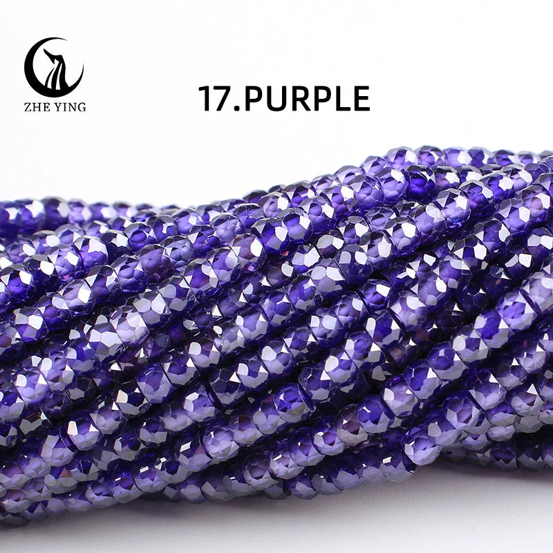2x3mm Faceted Zircon Beads Loose Beads Gemstone Mix Color Cubic Zirconia Stone Beads for Jewelry Making DIY Accessory