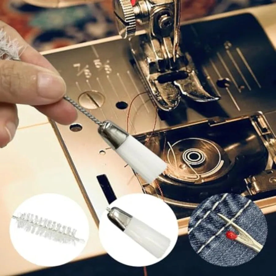 21 Pieces Sewing Machine Cleaning Kit with Storage Box: Includes Tweezers Double-Headed Brush Screwdriver Seam Rippers Silicone