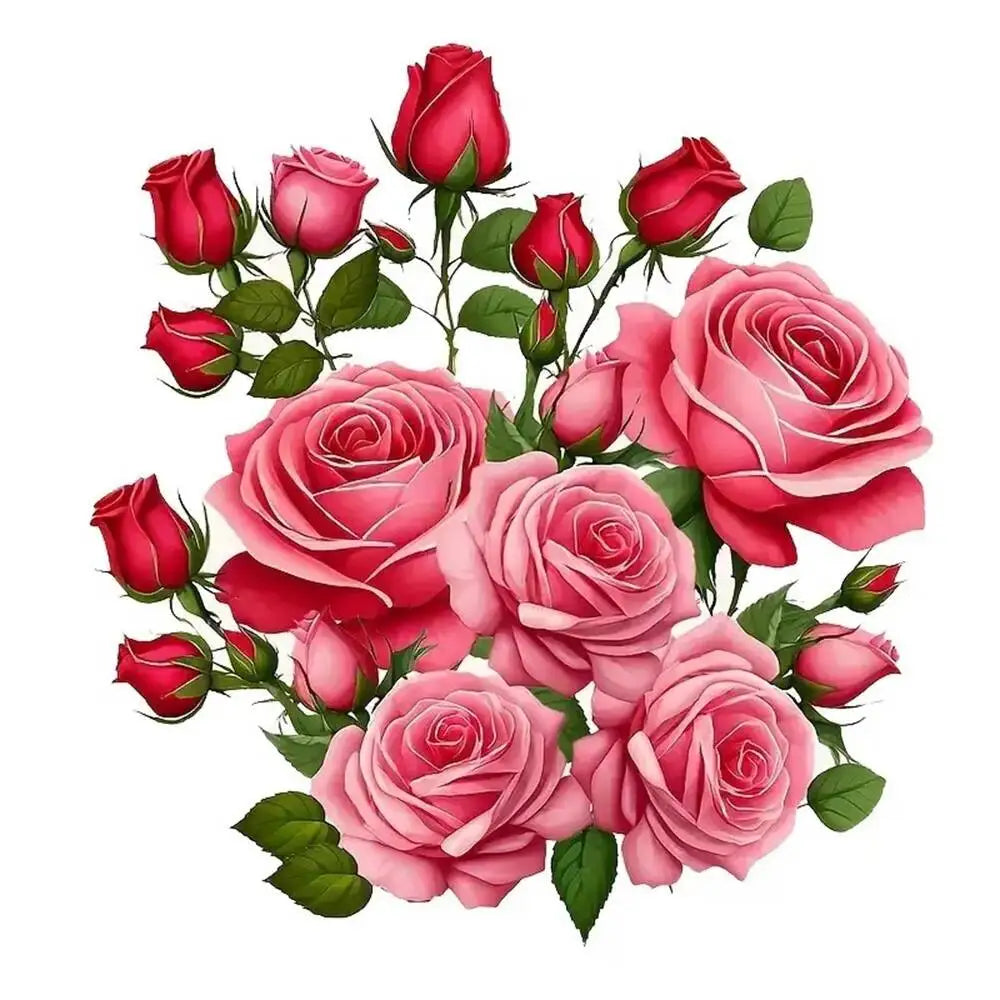 Beaded Embroidery Set Rose Patterns 11CT Printed Canvas Cross Stitch Beads Kit Flower Perfect For DIY Craft Valentine's Day Gift