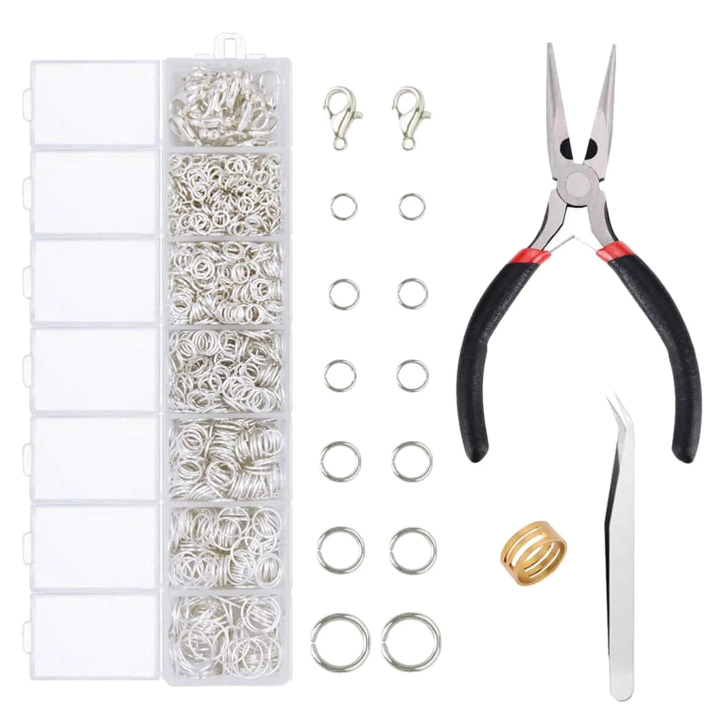 Alloy Accessories Jewelry Findings Set Repair Tools Lobster Clasp Open Jump Rings Earring Hooks for DIY Jewelry Making Supplies