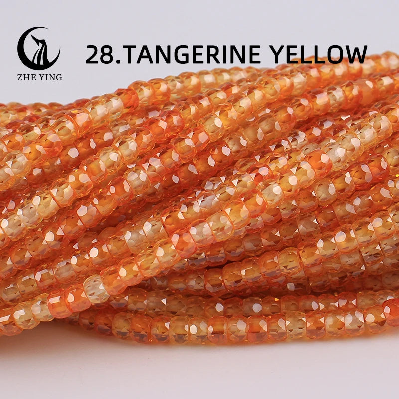 2x3mm Faceted Zircon Beads Loose Beads Gemstone Mix Color Cubic Zirconia Stone Beads for Jewelry Making DIY Accessory