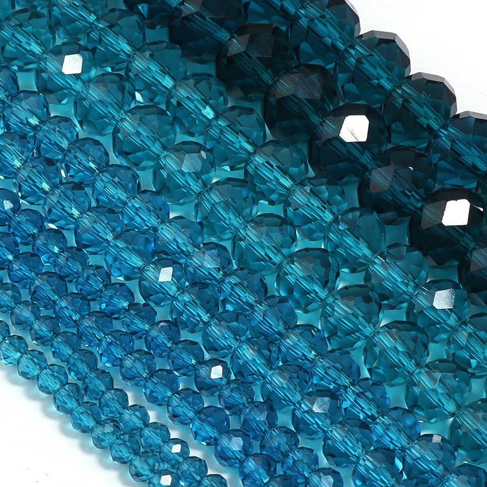 3/4/6/8/10mm Clear Color Faceted Crystal Rondelle Glass Beads Loose Spacer Abacus Beads For Jewelry Making DIY Bracelet Necklace