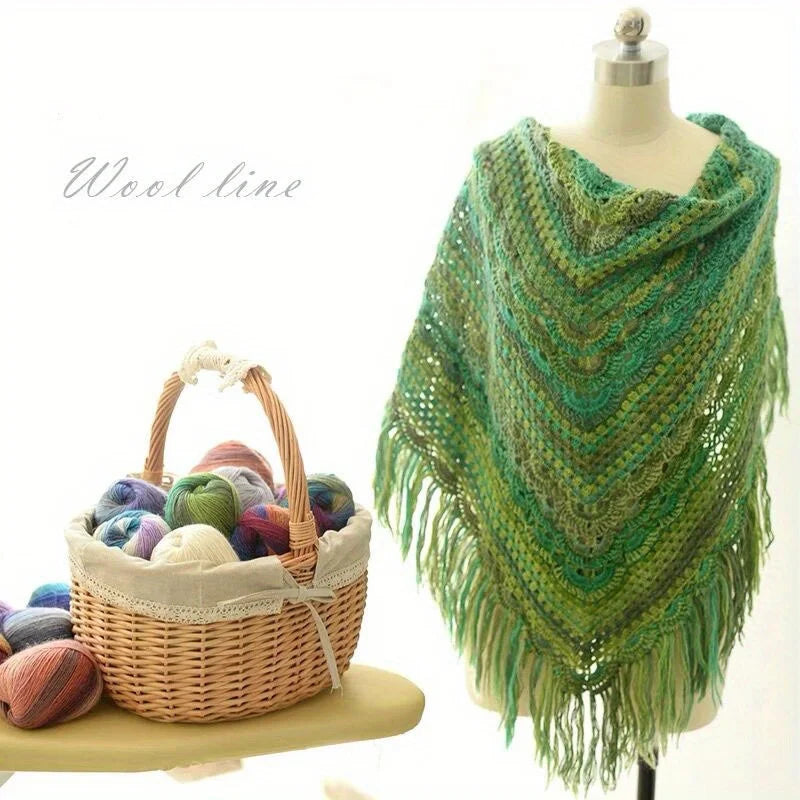 6pcs 100% Wool Yarn Rainbow Crochet Yarn Knitting Crocheting Scarf Hand-Woven Knitted Soft Cashmere Woolen Yarn for 1.76oz/pc