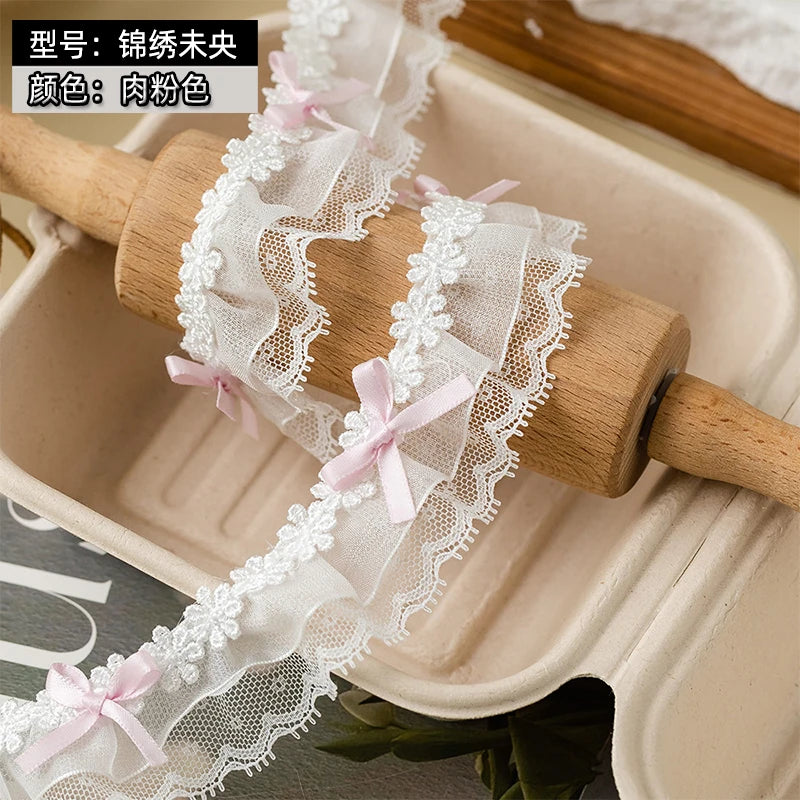 2Meters Bow Decorative Lace Trim Ribbons For Crafts Party Dress Sewing Diy Supplies Handmade Fabric Gift Wrapping Trimming Black
