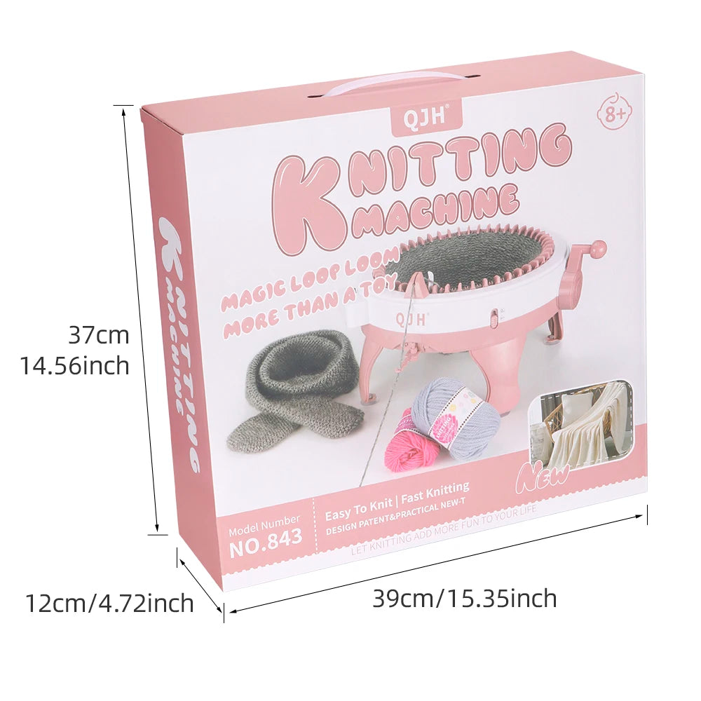 QJH 48-Needle Knitting Machine Kit | Portable, Easy-to-Use DIY Loom for Scarves, Hats, Gloves More DIY Smart Hand Weaving Machin
