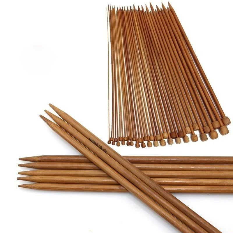 36PCS 18th Sweater Needle Carbonized Bamboo Crochet Single-pointed Knit with A Full Set of Beads