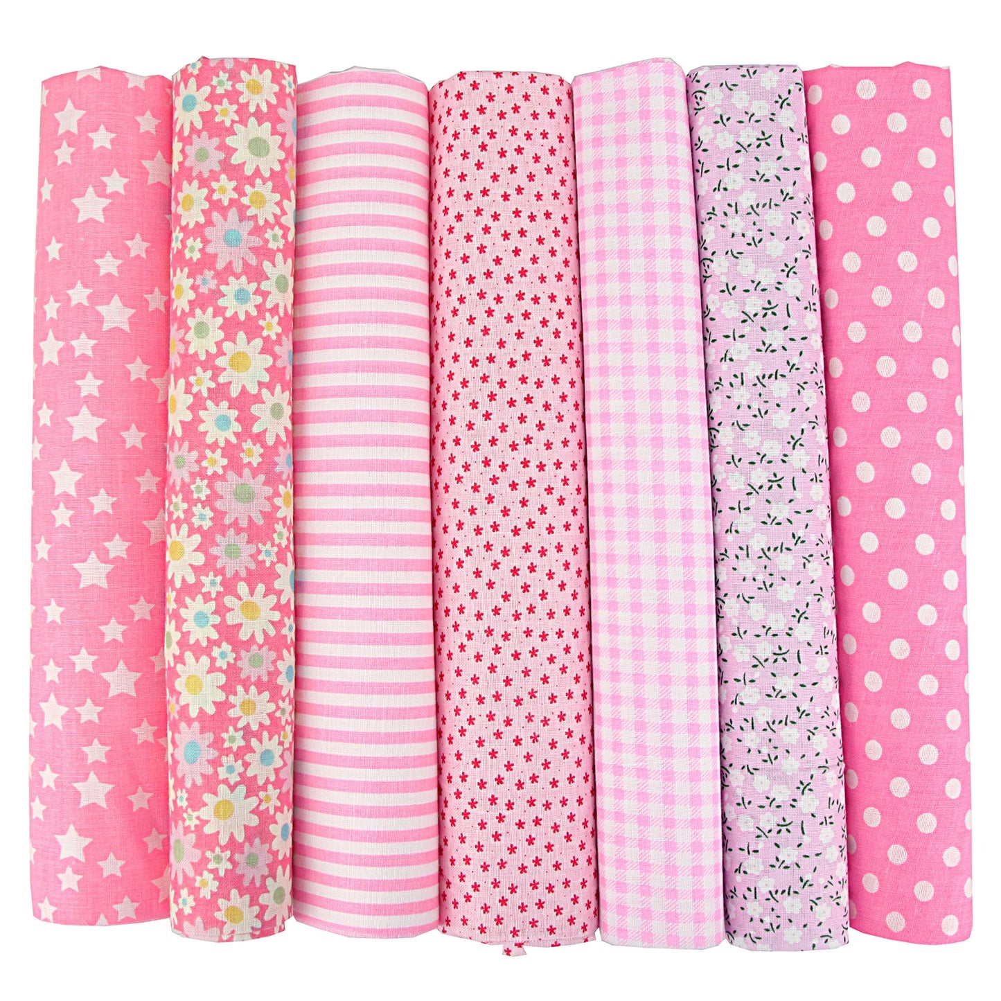7Pcs 20" x 20" Cotton Fabric DIY Making Supplies Quilting Patchwork Fabric Fat Quarter Bundles DIY for Quilting Patchwork Cushio