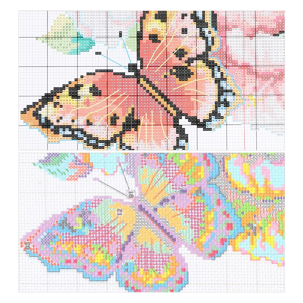 High Heel Printed Cross Stitch Kit 40x40cm DIY 11CT Thread Art Needlework Decor