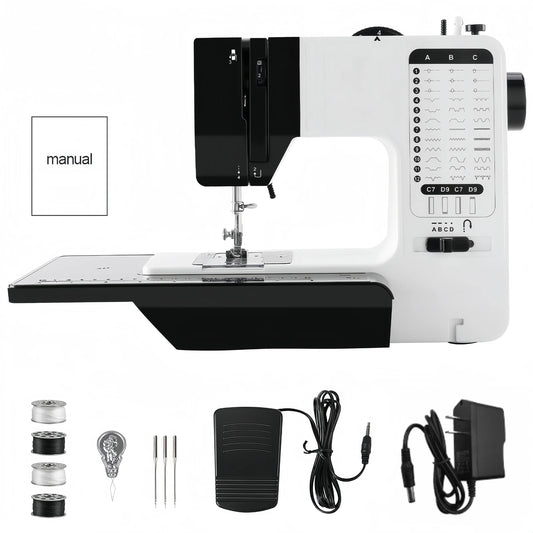 12 Stitches Mini Sewing Machine Electric Double Thread Sewing Machine with Extension Table Automatic winding design US