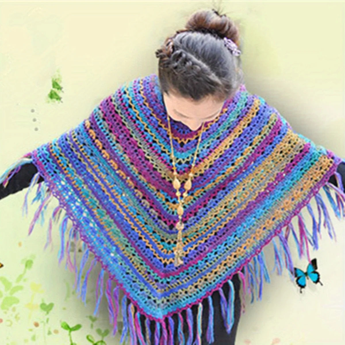 6pcs 100% Wool Yarn Rainbow Crochet Yarn Knitting Crocheting Scarf Hand-Woven Knitted Soft Cashmere Woolen Yarn for 1.76oz/pc