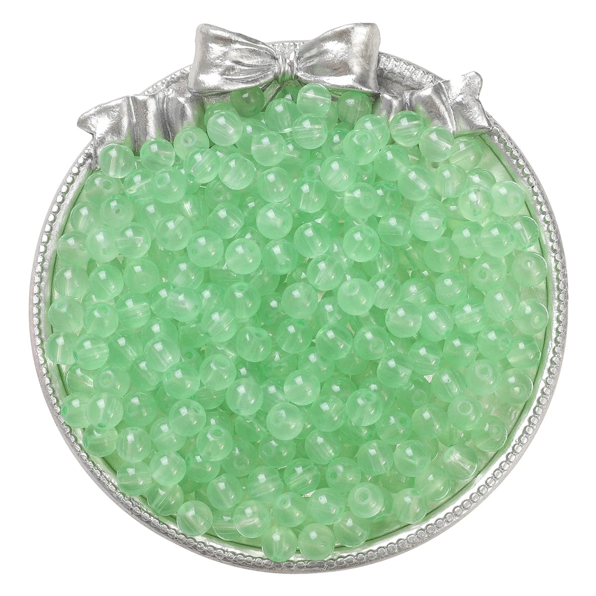 4/6/8/10mm Jelly Painted Glass Imitation Jade Round Beads - DIY Jewelry (Bracelet/Necklace) & Accessories 100/50/20pcs/Pack