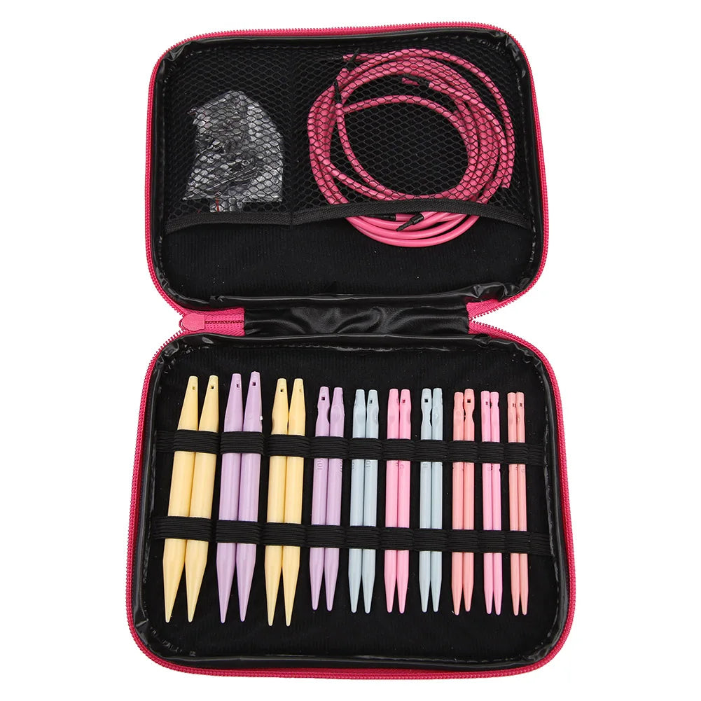 10 Pairs ABS Plastic Change Head Circular Knitting Needle Set Scarfs Weaving Tools Woven Knitted Needle DIY Craft Tools