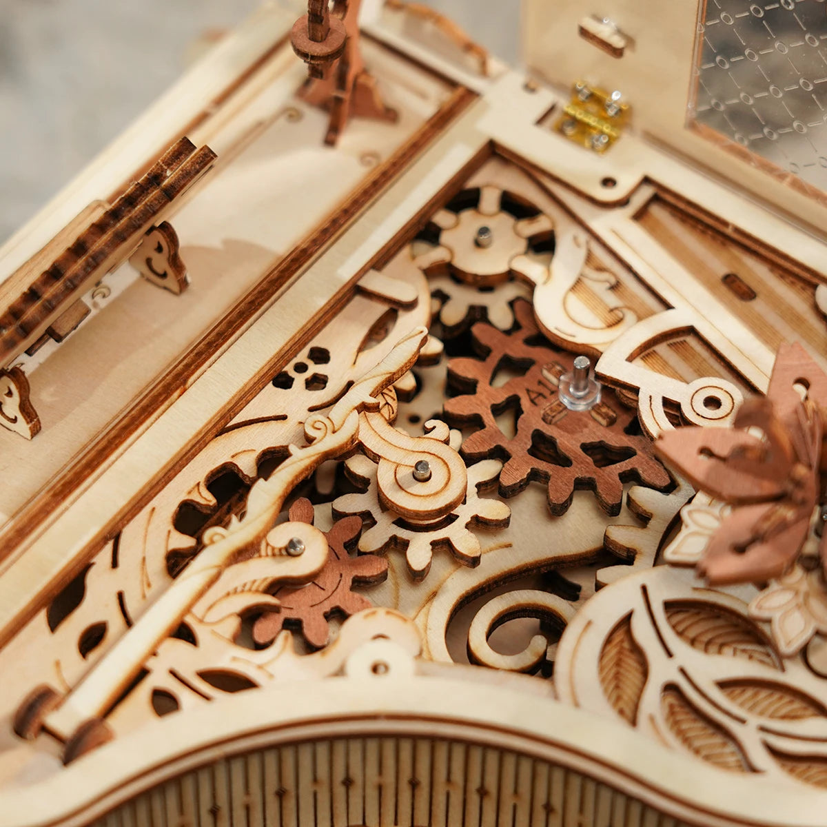 223pcs 3D Wooden Puzzle Magic Piano Mechanical Music Box Toy Gift Desk Gift For Men Women Hobby