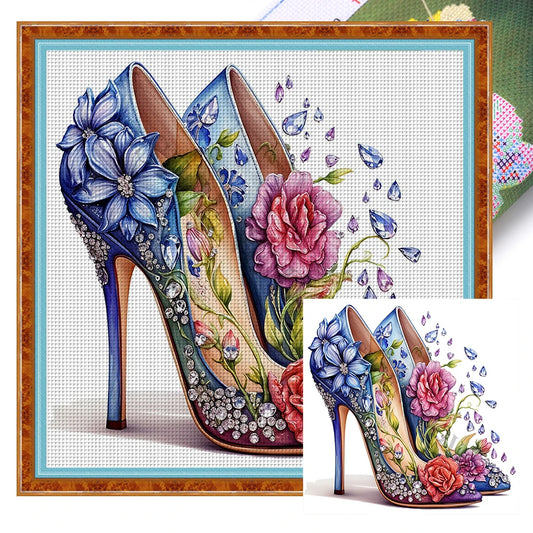 High Heel Printed Cross Stitch Kit 40x40cm DIY 11CT Thread Art Needlework Decor