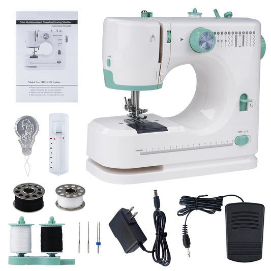 12 Stitches Mini Sewing Machine Multifunctional Household Sewing Machine with Foot Pedal US High Quality Exquisite Gift