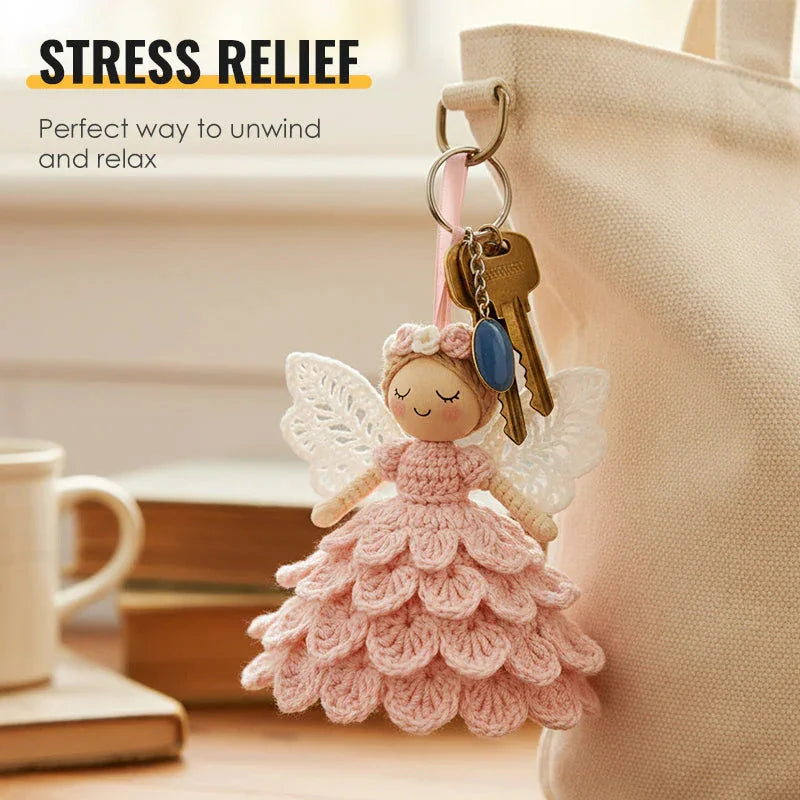 DIY Crochet Angel Ornament Handmade Yarn Craft Set Handwoven Material Kit Christmas Tree Decor Kit for Beginners Professionals
