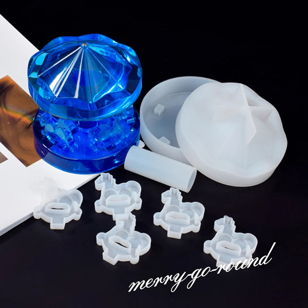 Epoxy Carousel Resin Mold Table Ornament Epoxy Resin Crafting Tools Home Living Room Bedroom Decorations Accessories