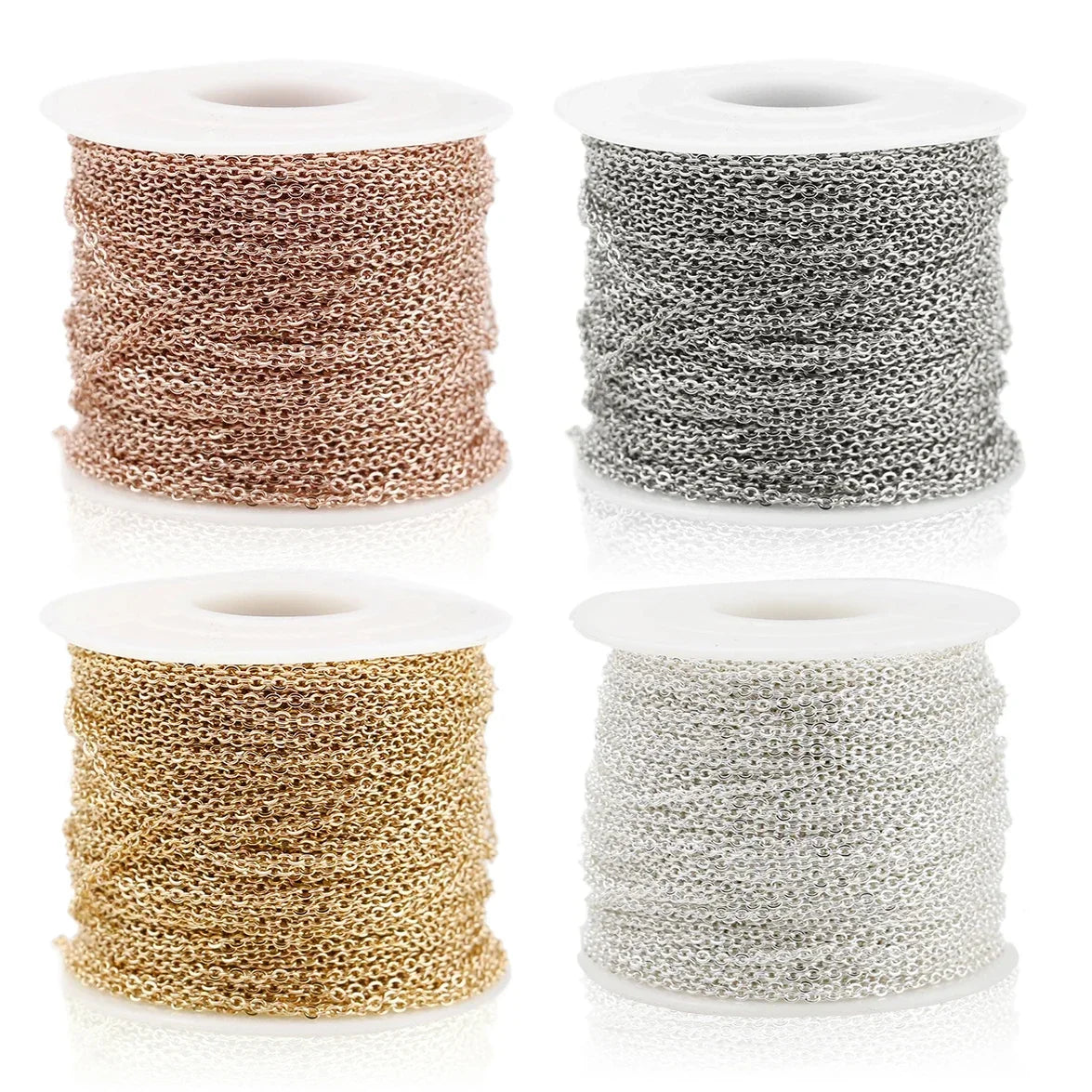 2m Stainless Steel Chain for Jewelry Making Supplies Cable Rose Gold Silver Chains Necklace for Diy Jewelry Findings Wholesale