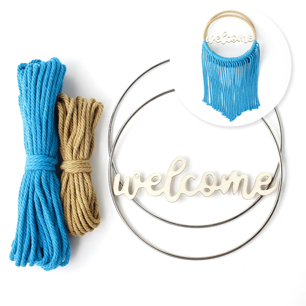 Bohemian Style round Storage Basket Weaving Kit with Tutorial DIY Handmade Craft Kit Includes Materials for Weaving