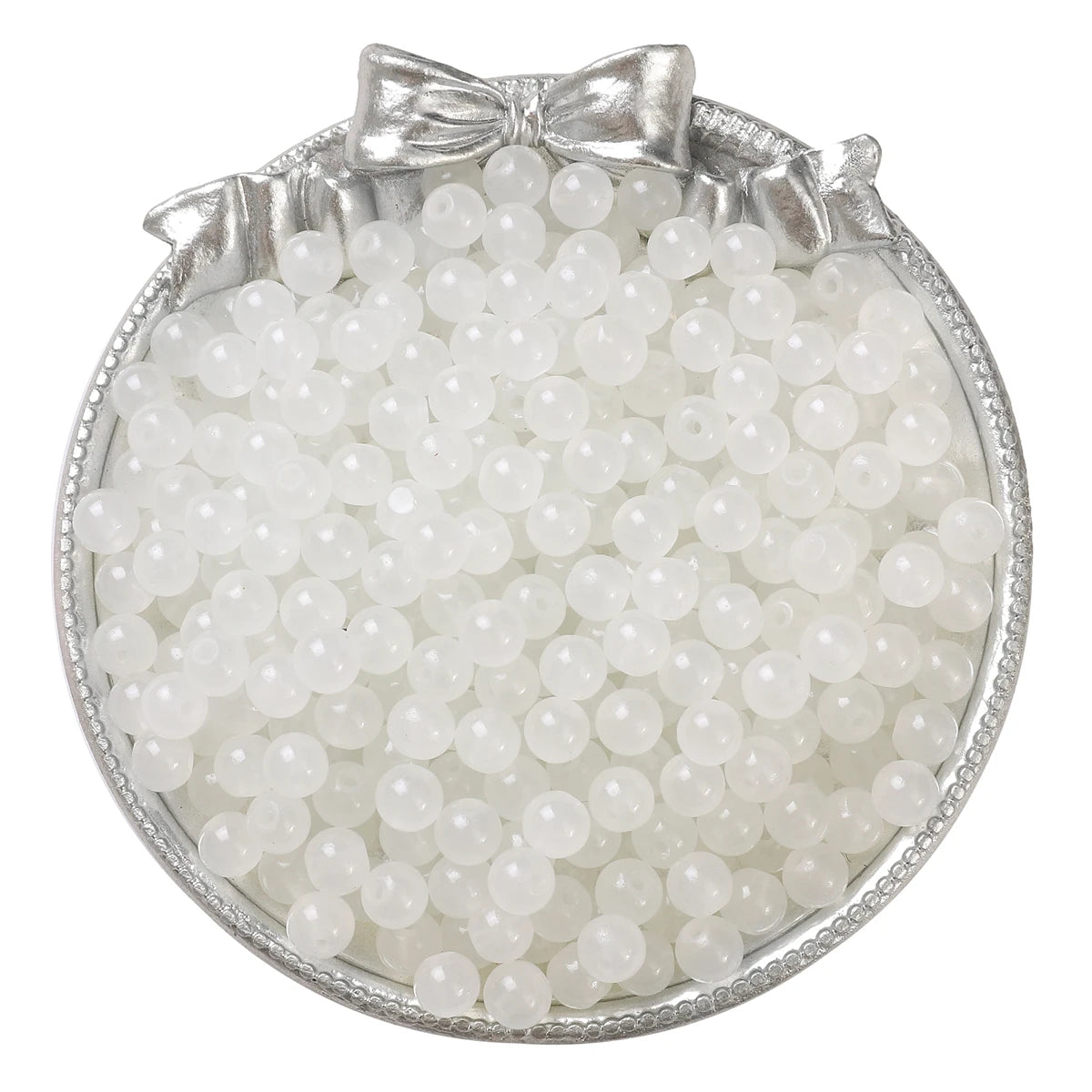 4/6/8/10mm Jelly Painted Glass Imitation Jade Round Beads - DIY Jewelry (Bracelet/Necklace) & Accessories 100/50/20pcs/Pack