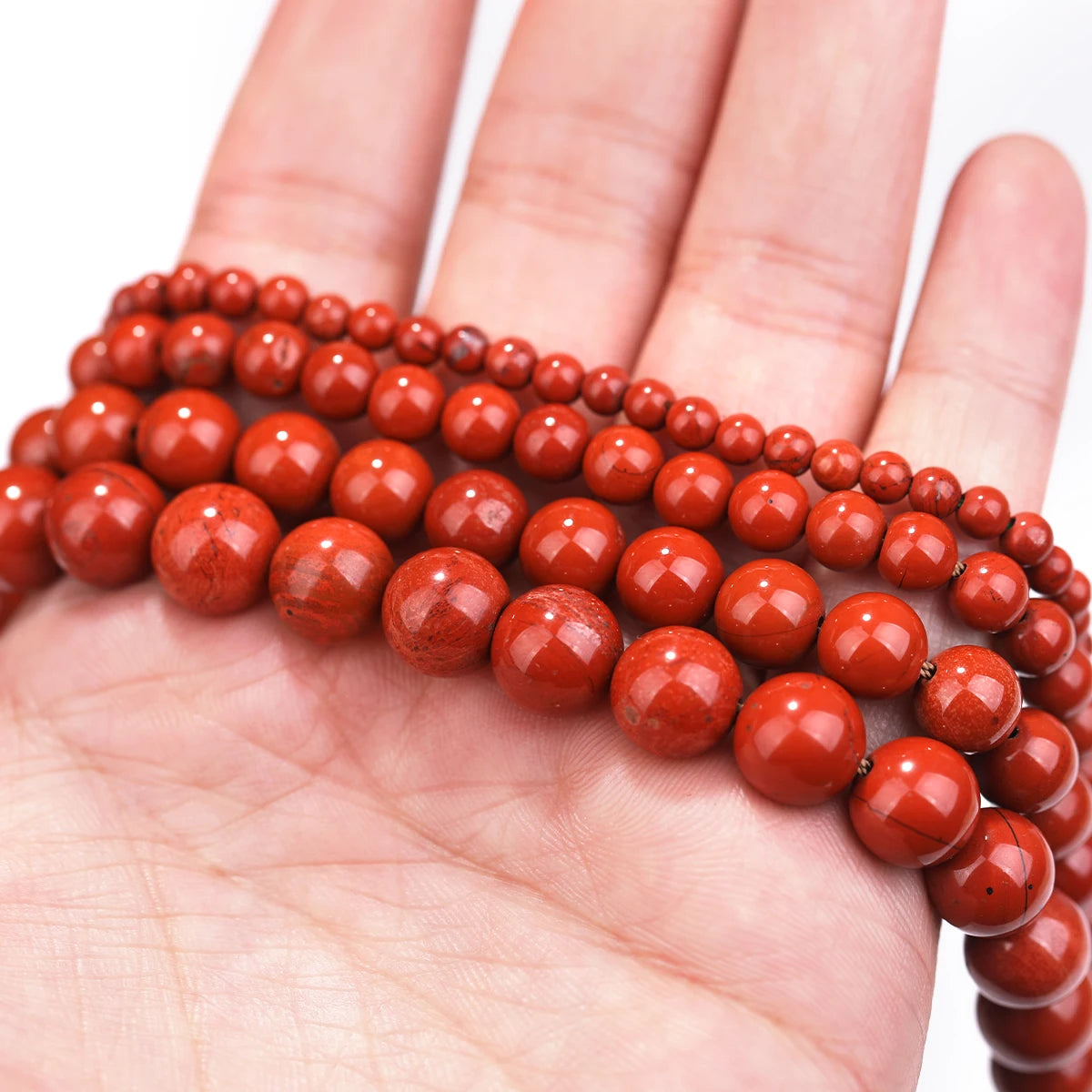 Natural Red Jasper Round Loose Beads  Strand 4 6 8 10 12MM Pick Size For Jewelry Making Bracelet Necklace Handmade Fait main per