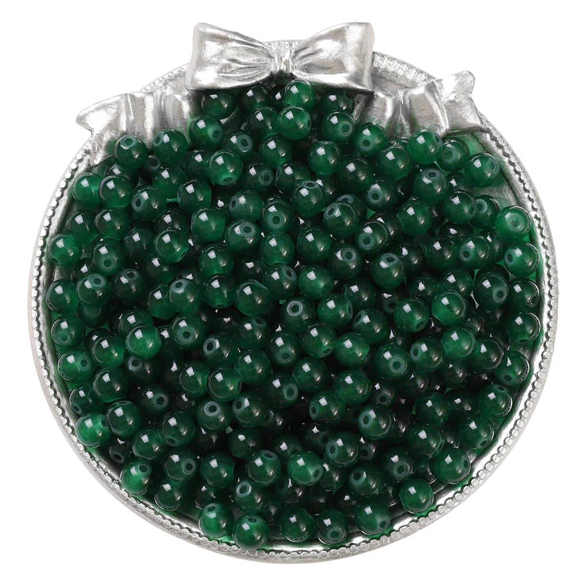 4/6/8/10mm Jelly Painted Glass Imitation Jade Round Beads - DIY Jewelry (Bracelet/Necklace) & Accessories 100/50/20pcs/Pack