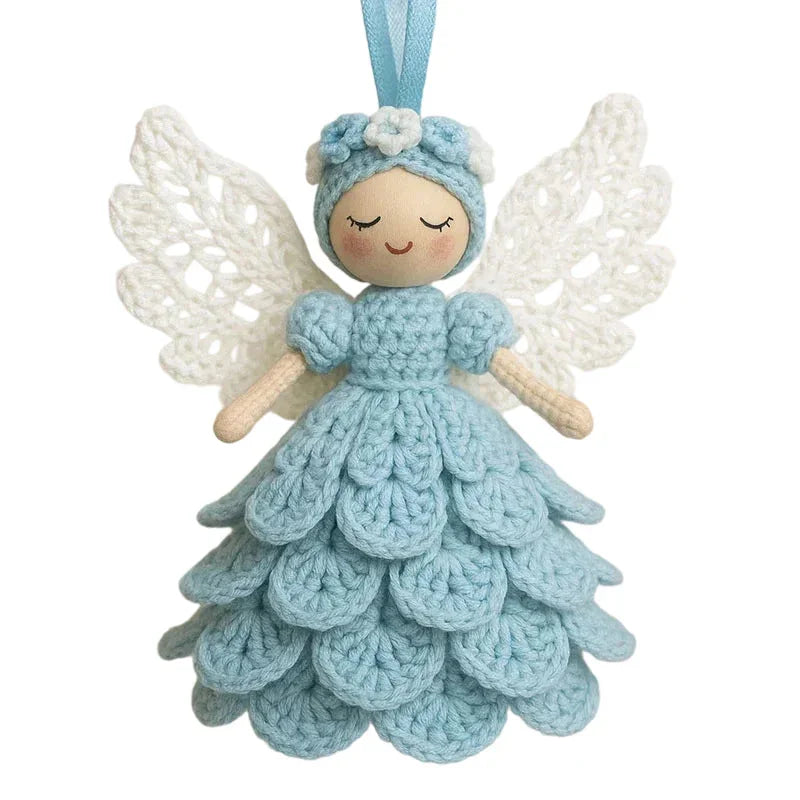 DIY Crochet Angel Ornament Handmade Yarn Craft Set Handwoven Material Kit Christmas Tree Decor Kit for Beginners Professionals