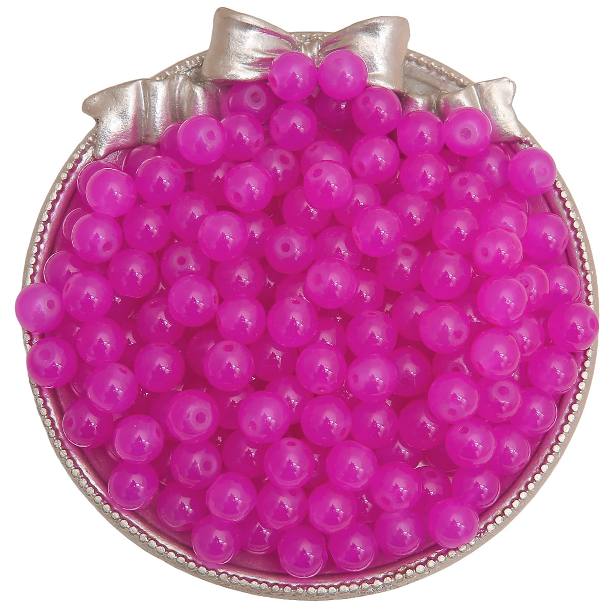 4/6/8/10mm Jelly Painted Glass Imitation Jade Round Beads - DIY Jewelry (Bracelet/Necklace) & Accessories 100/50/20pcs/Pack