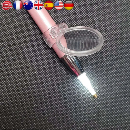 Hands-Free Magnifying Glass Diamond Pen Magnifying Glass Clip on Diamond Art Pen Drill Magnifier for Painting Drawing Embroidery