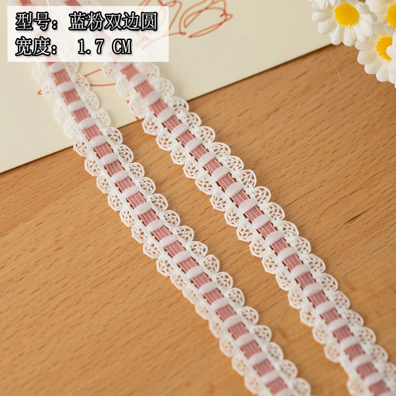 2meters Pink Lace Ribbons Trim For Party Dress Decor Fabric DIY Apparel Sewing Supplies Clothing Collar Cuff Needlework Crafts