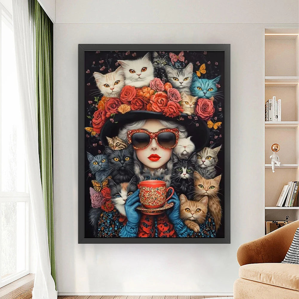 Full Embroidery Eco-cotton Thread 11CT Printed Girl Cross Stitch Kit Art