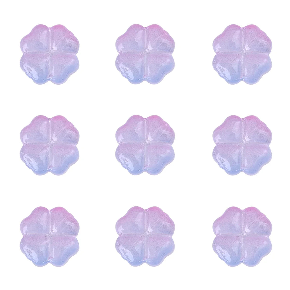 About20Pcs Glass Four Leaf Flower Beads Scattered Beads Handmade DIY Making Couple Bracelets, Necklaces, Earrings, Jewelry Acces