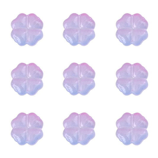 About20Pcs Glass Four Leaf Flower Beads Scattered Beads Handmade DIY Making Couple Bracelets, Necklaces, Earrings, Jewelry Acces