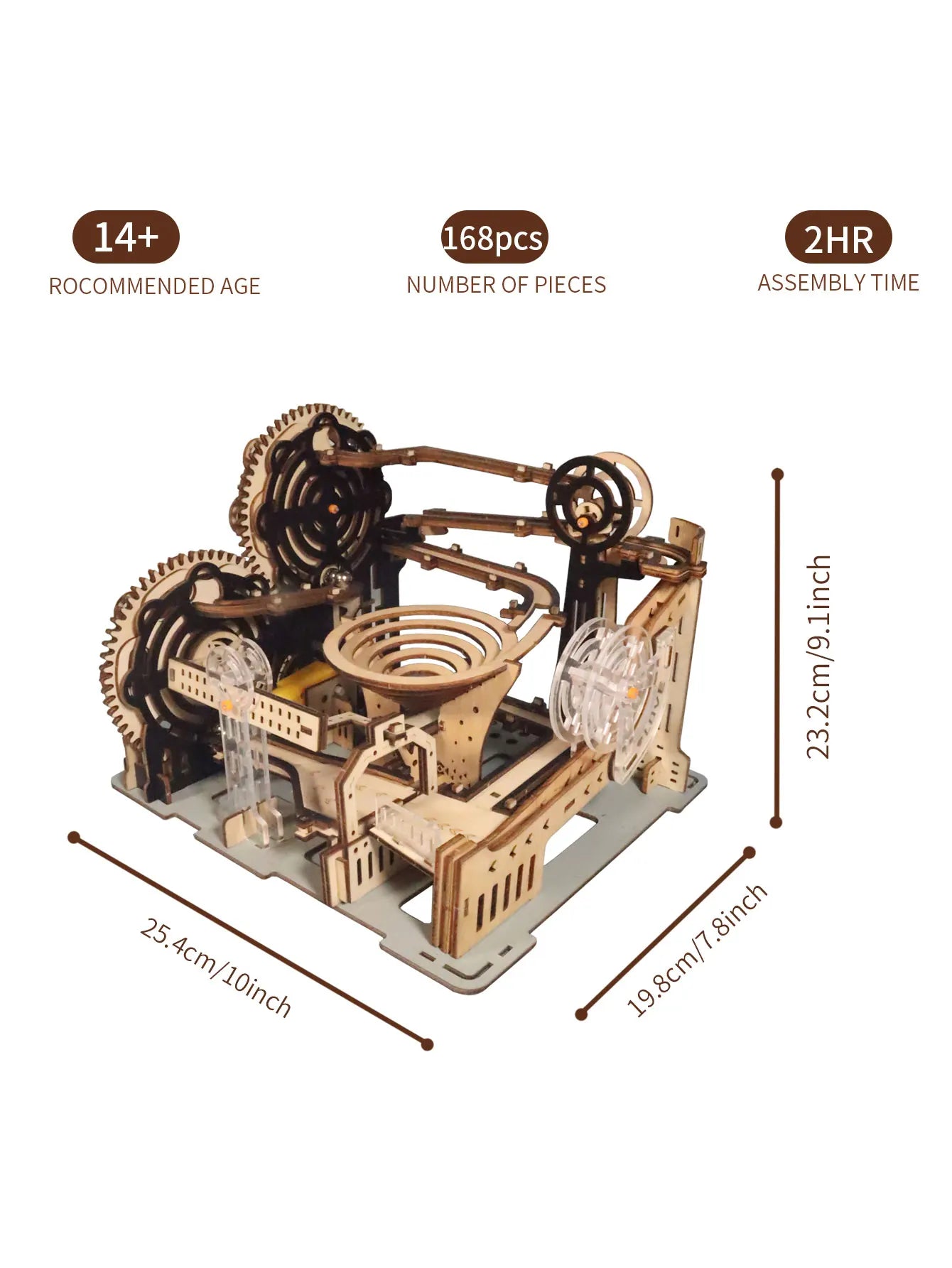 Electric 3D Wooden Puzzles Marble Run Model Kits  Brain Teaser Puzzle DIY handmade Christmas gift
