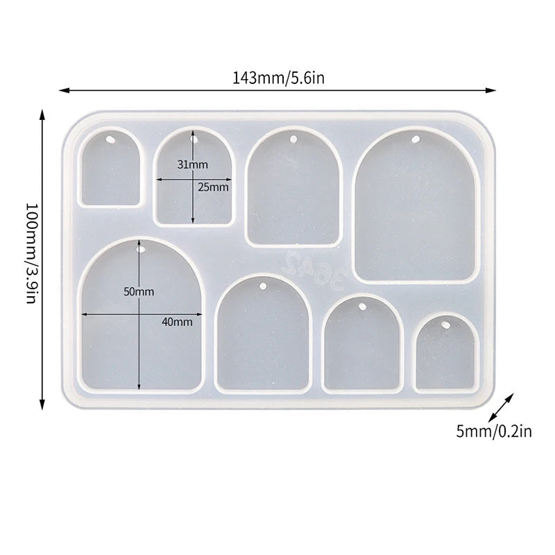 Geometric Earring Pendant Silicone Mold Round Epoxy Resin Mould For DIY Ornaments Keychain Necklace Charms Epoxy Resin Crafts