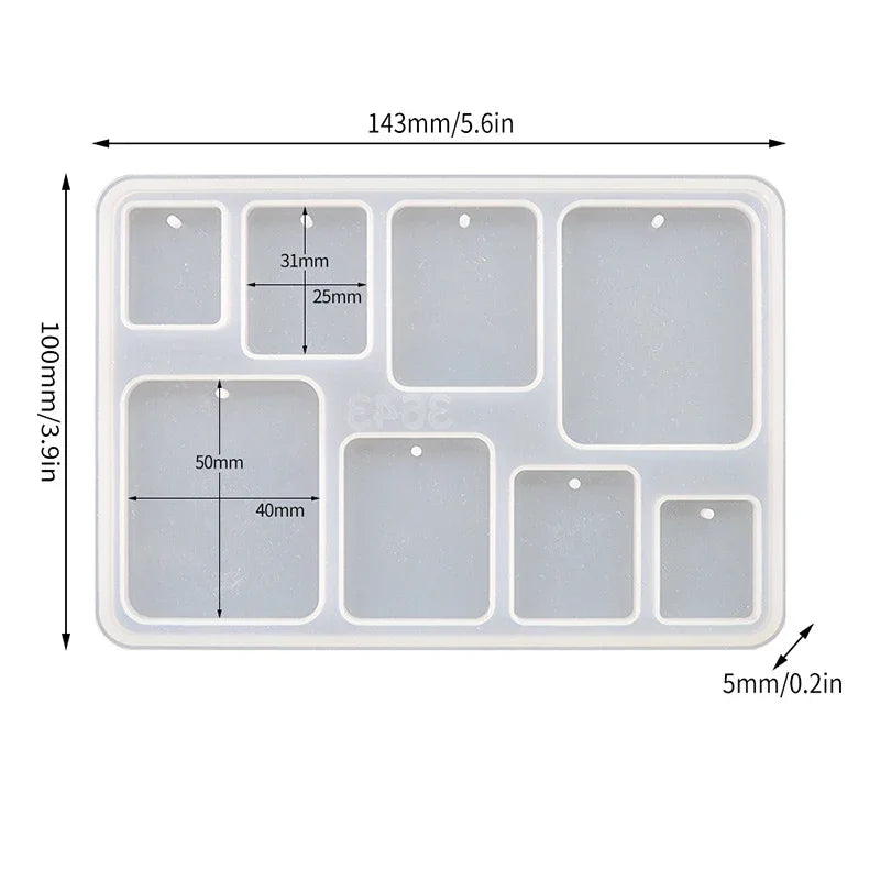 Geometric Earring Pendant Silicone Mold Round Epoxy Resin Mould For DIY Ornaments Keychain Necklace Charms Epoxy Resin Crafts