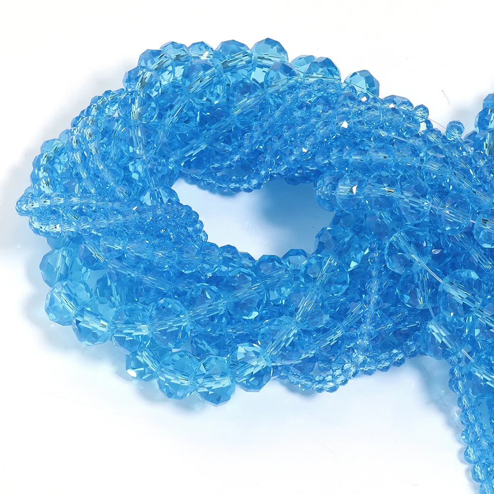 3/4/6/8/10mm Clear Color Faceted Crystal Rondelle Glass Beads Loose Spacer Abacus Beads For Jewelry Making DIY Bracelet Necklace