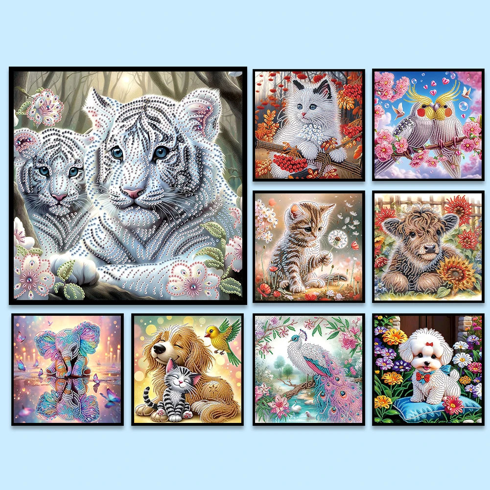 Animal 5D DIY Special Shape Crystal Partial Diamond Painting Kit Home Wall Decor