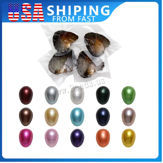 50PCs/Lot Oyster Wish Pearl Kit Freshwater Pearl Rice mixed colors 7-8mm Freshwater Pearl Beads Jewelry DIY Accessories Gift
