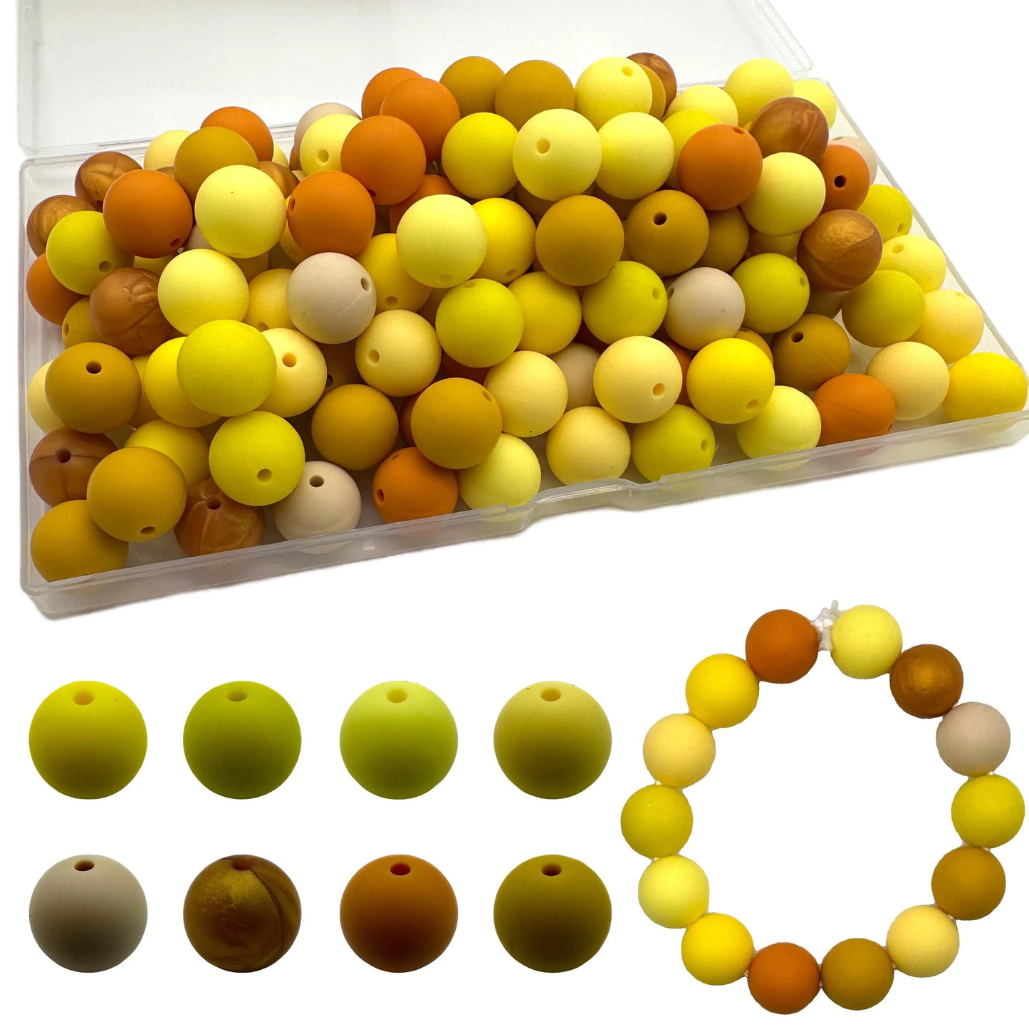 120pcs 15mm round silicone beads mixed focal beads silicone pen beads DIY handmade necklace  keychain beads jewelry beads