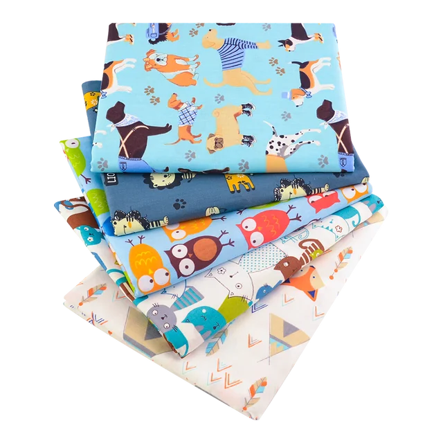 Teramila 5 PCS/Pack Cotton Fabirc Flower Printed Cloth For Hair Bows Sewing Quilt Doll Costume, Scrapbook Decoration Accessories