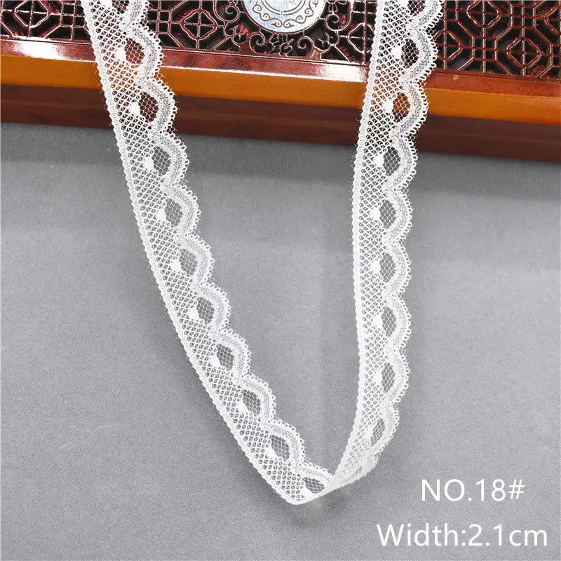 Best Selling 10yards 38kinds Color  White Lace Ribbon Woven Band French African Lace Wedding Fabric DIY Clothing/gift Wrapping