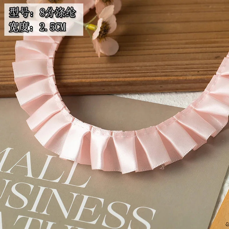 2meters Pink Lace Ribbons Trim For Party Dress Decor Fabric DIY Apparel Sewing Supplies Clothing Collar Cuff Needlework Crafts